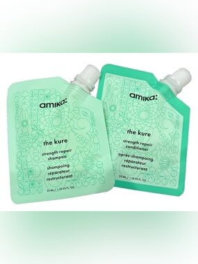 Amika The Kure Strength Repair Shampoo & Conditioner 1.18oz/35mL Each Travel Set